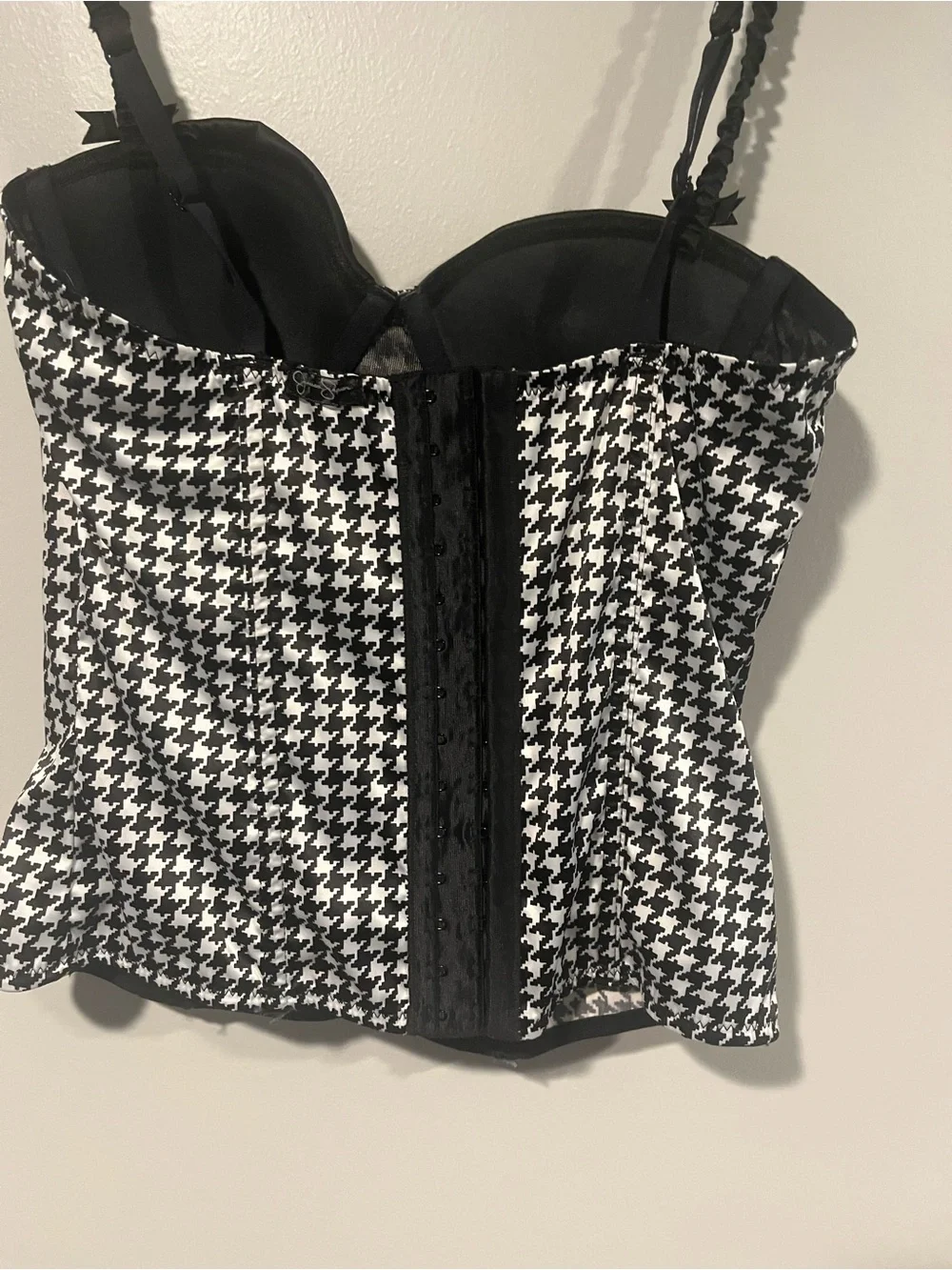 Jessica Simpson Black & White Houndstooth Bustier